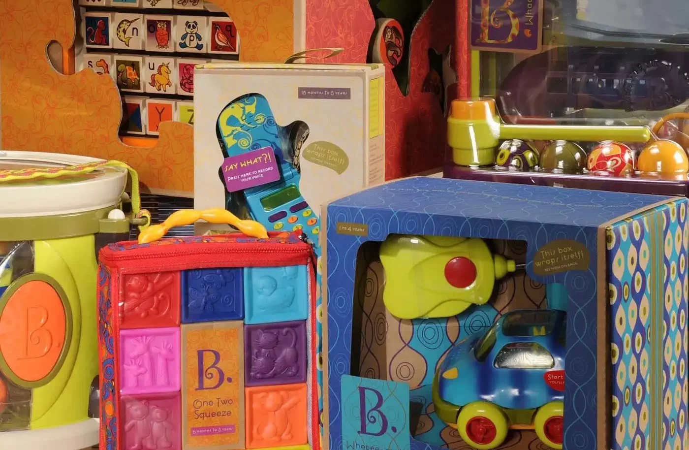 Various types of toy packaging